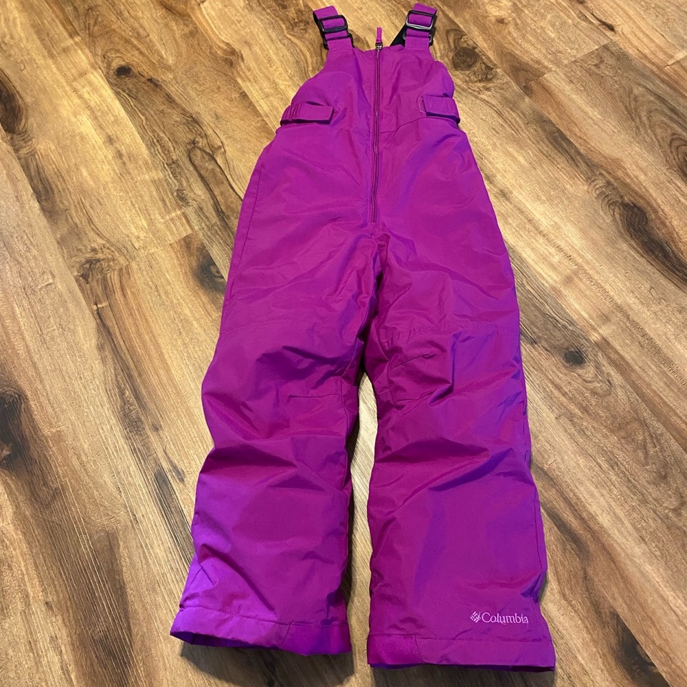 Columbia snow bibs. Kids Used condition